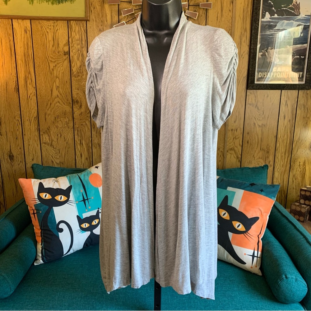 Apt. 9 Ruched Sleeve Soft & Slinky Cardigan